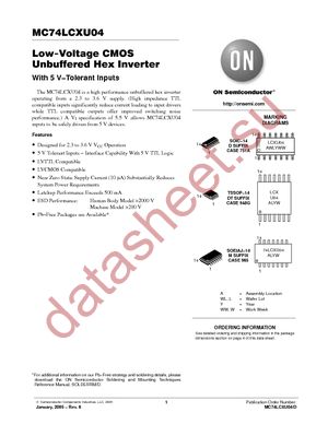 MC74LCXU04DR2G datasheet  